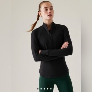 Athleta Salutation Half Zip Black NWT